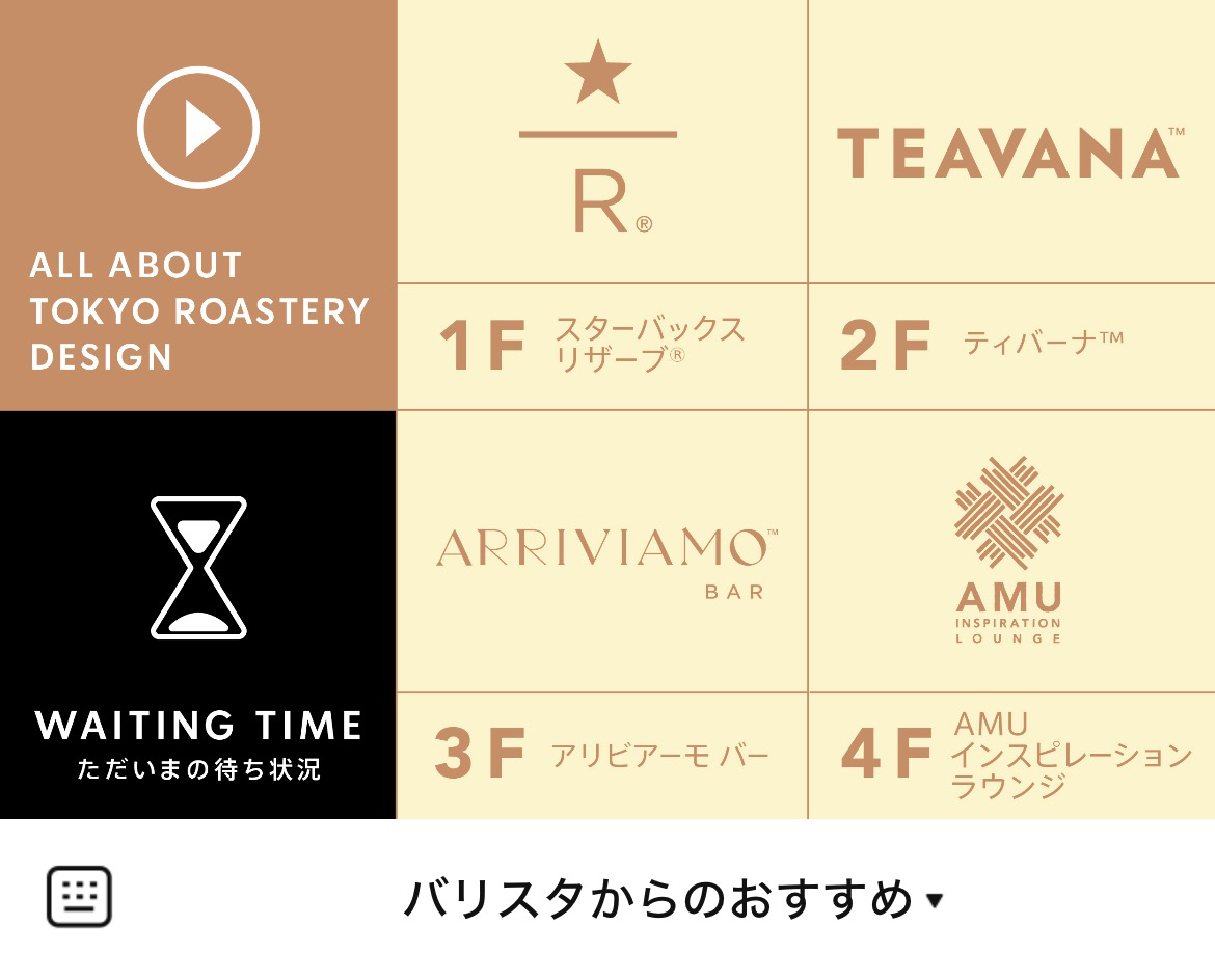 スターバックス リザーブ ロースタリーのLINEリッチメニューデザインのサムネイル