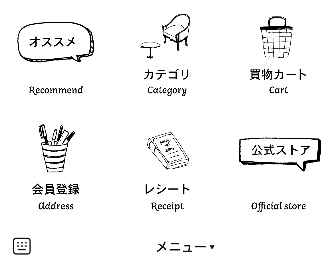 家具インテリアのICHIBAのLINEリッチメニューデザインのサムネイル