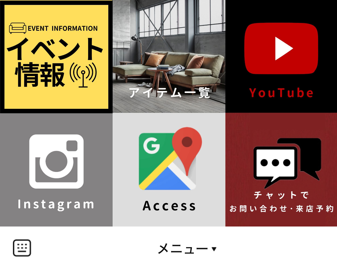 SOLID大阪のLINEリッチメニューデザインのサムネイル