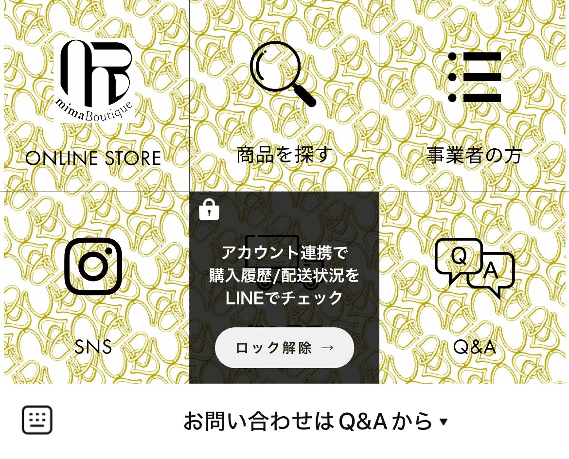 Mima boutiqueのLINEリッチメニューデザインのサムネイル
