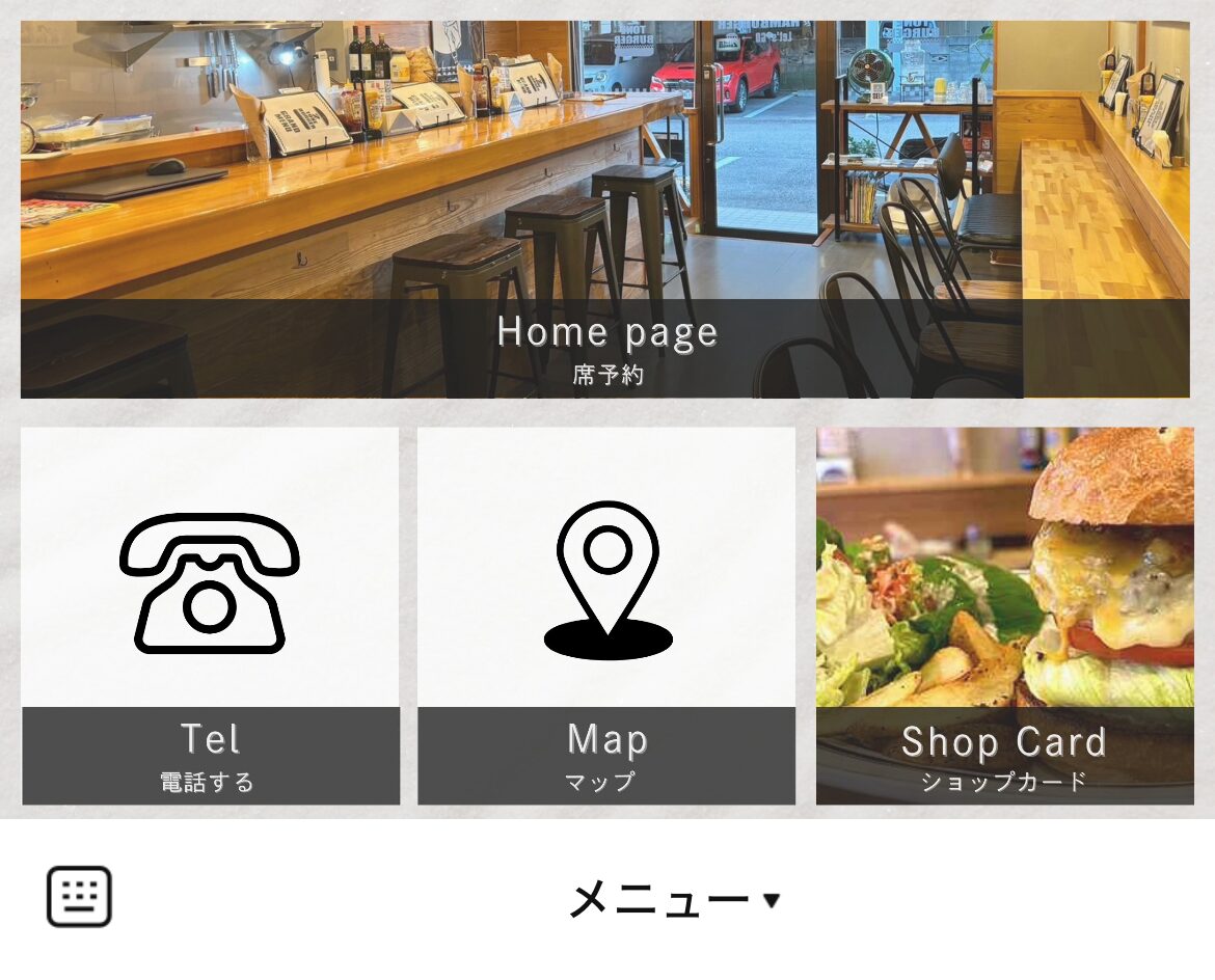 2TONE BURGERのLINEリッチメニューデザインのサムネイル