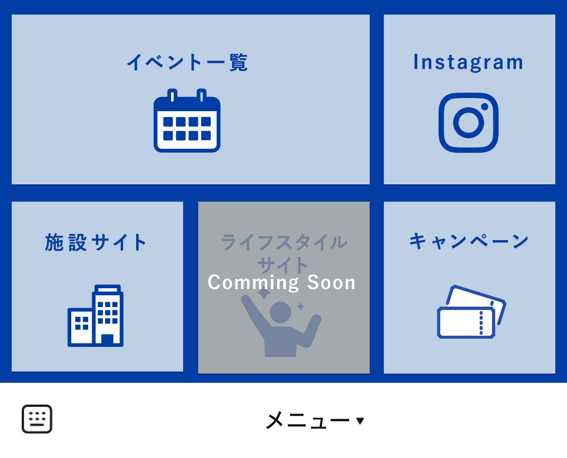 BLUE FRONT SHIBAURAのLINEリッチメニューデザインのサムネイル
